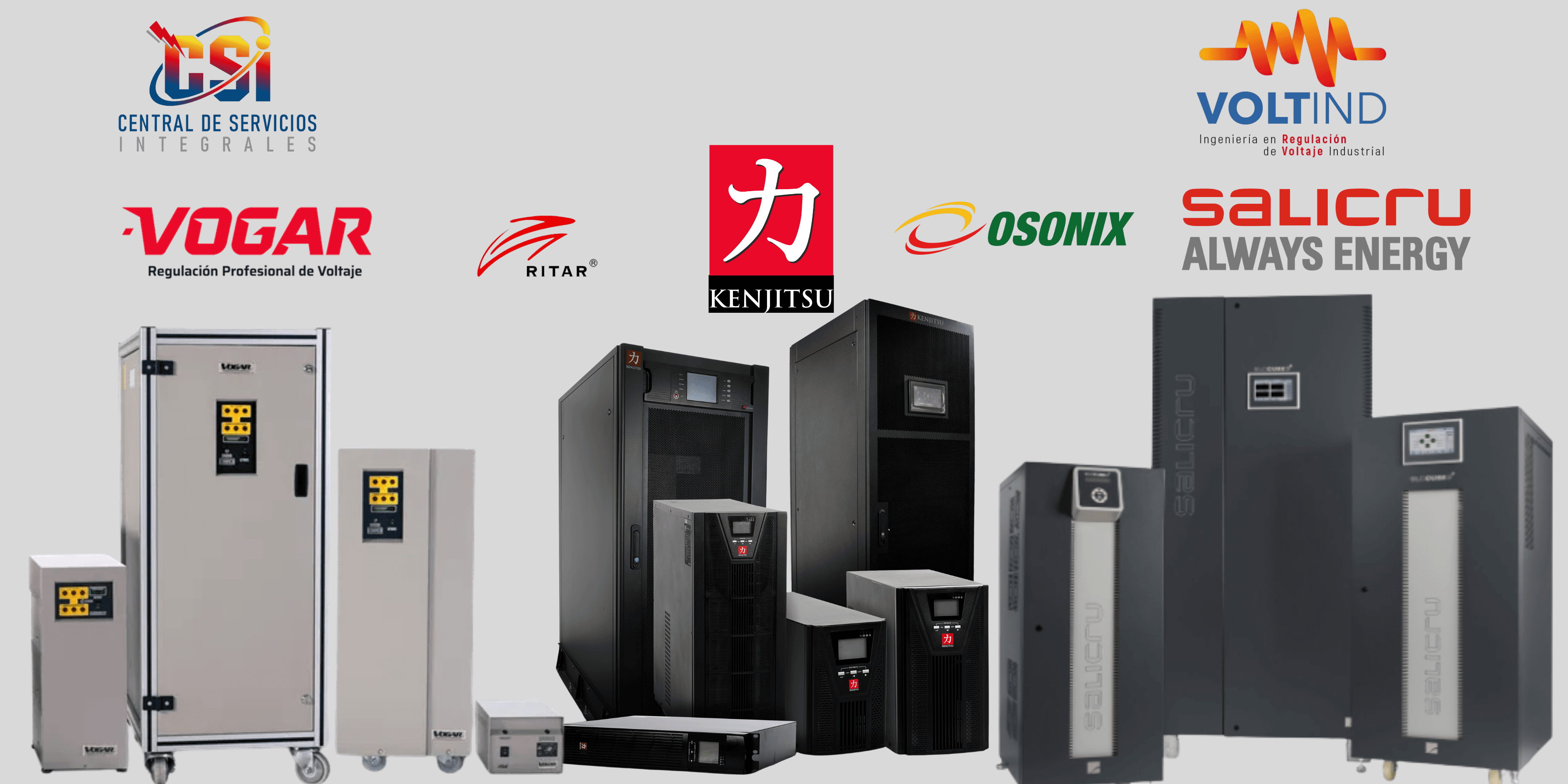Marcas y equipos de protección eléctrica — VOGAR, KENJITSU, SALICRU, RITAR, OSONIX y más